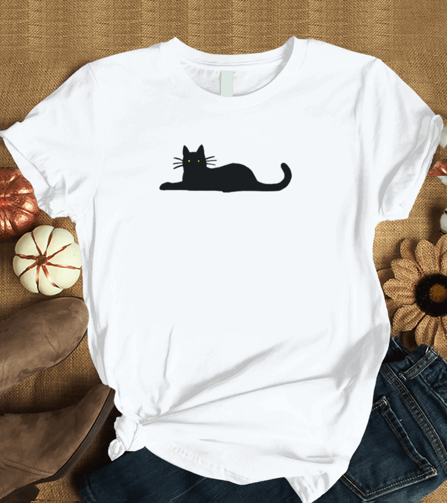 Black Cat with Yellow Eyes T-Shirt