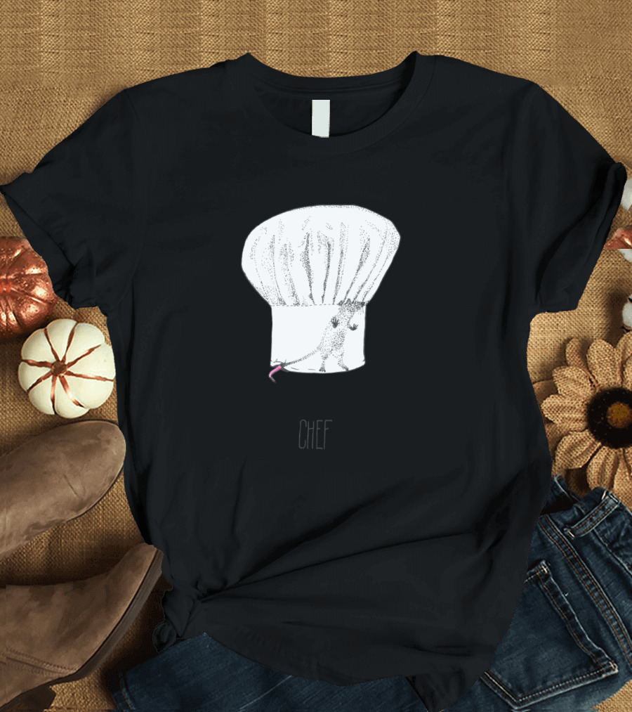 Chef Rat Hiding Under Chef Hat T-Shirt