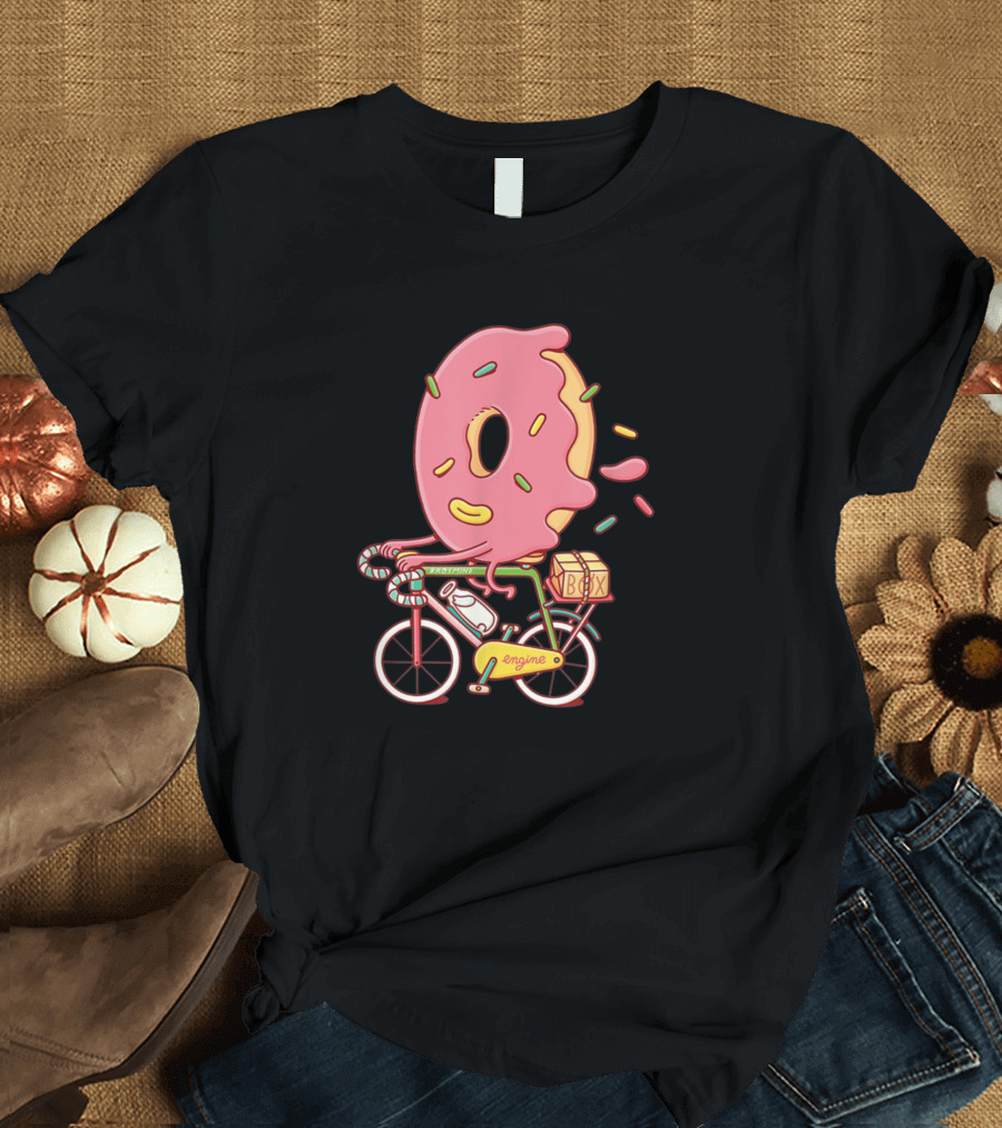 Enginie Donut Sprinkles on Box Bike T-Shirt