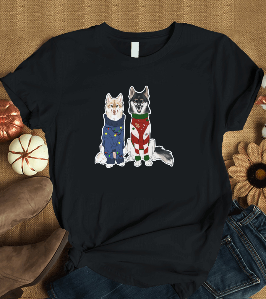 Husky Dog Christmas Sweaters T-Shirt