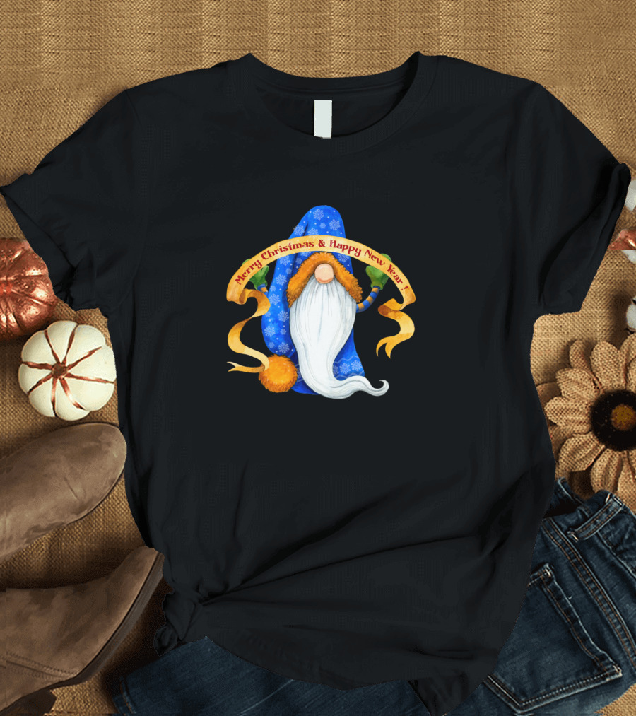 Merry Christmas Happy New Year Nordic Gnome Dwarf Scandinavian Elf Swedish Tomte T-Shirt