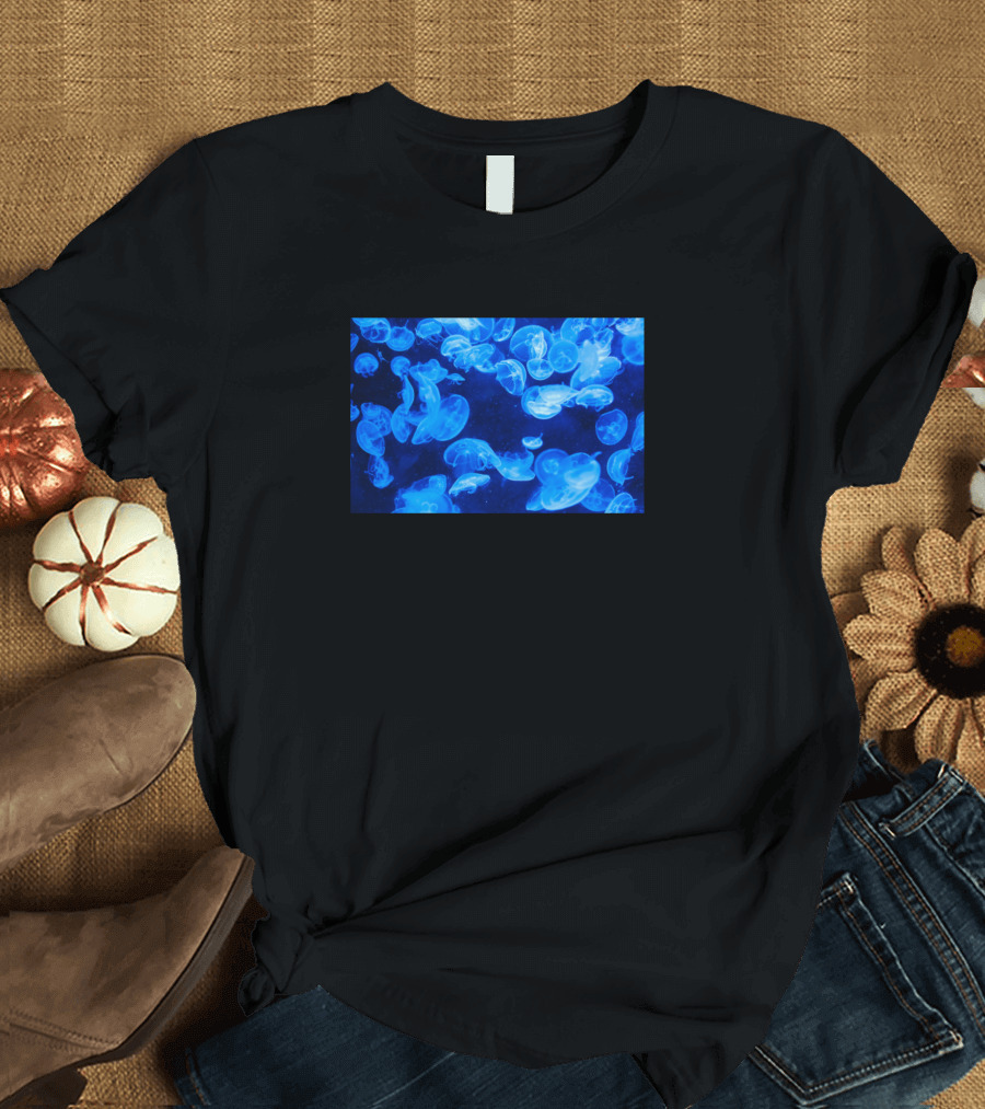 Luminous Blue Jellyfish Marine Creatures T-Shirt