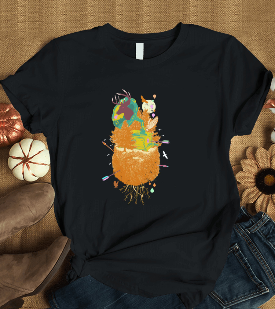 Musical Beard Forest Woodland Melody Adventure T-Shirt