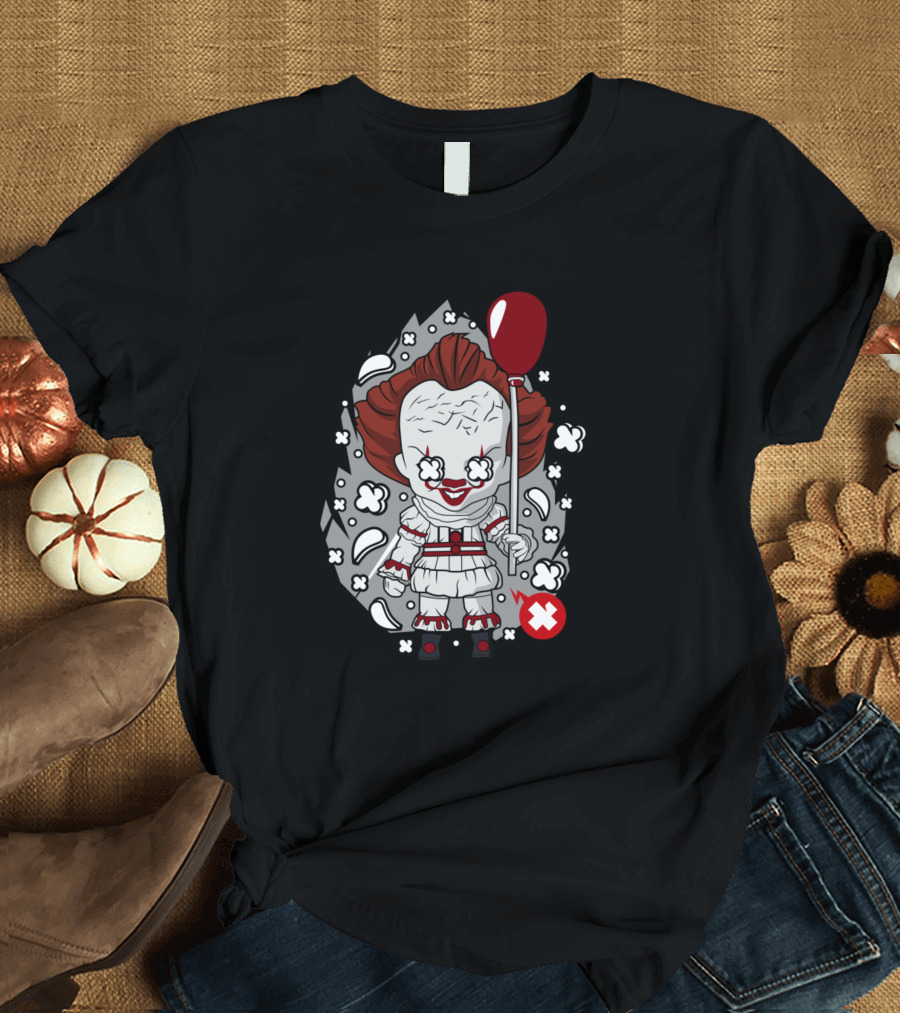 Pennywise Pop Clown Balloon Cartoon T-Shirt
