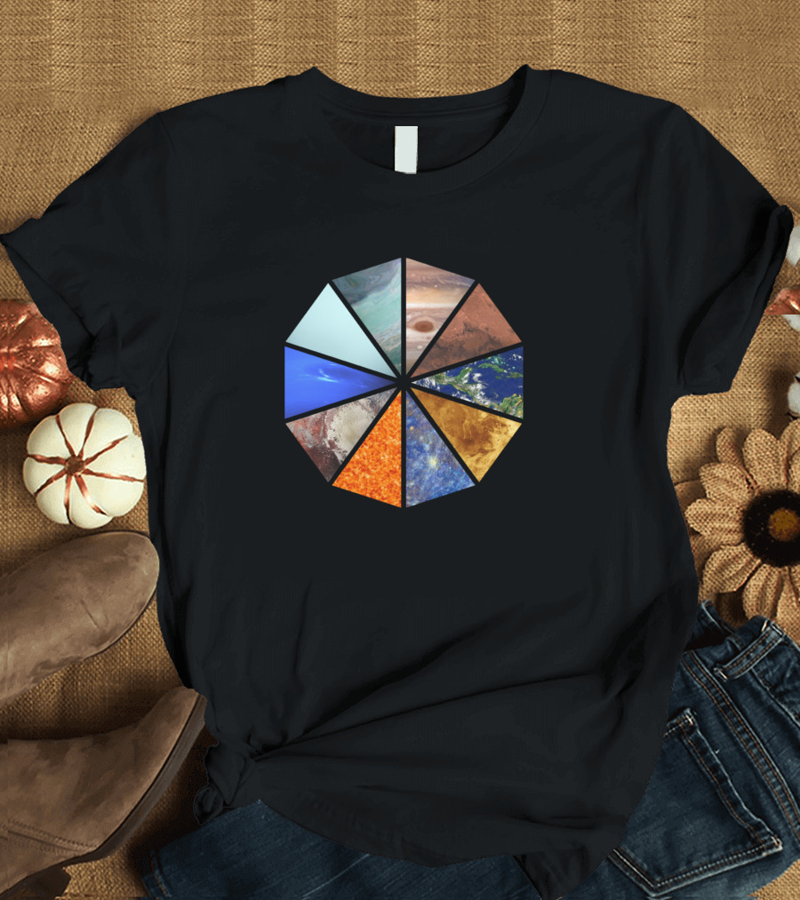 Solar System Planets Colorful Segments T-Shirt