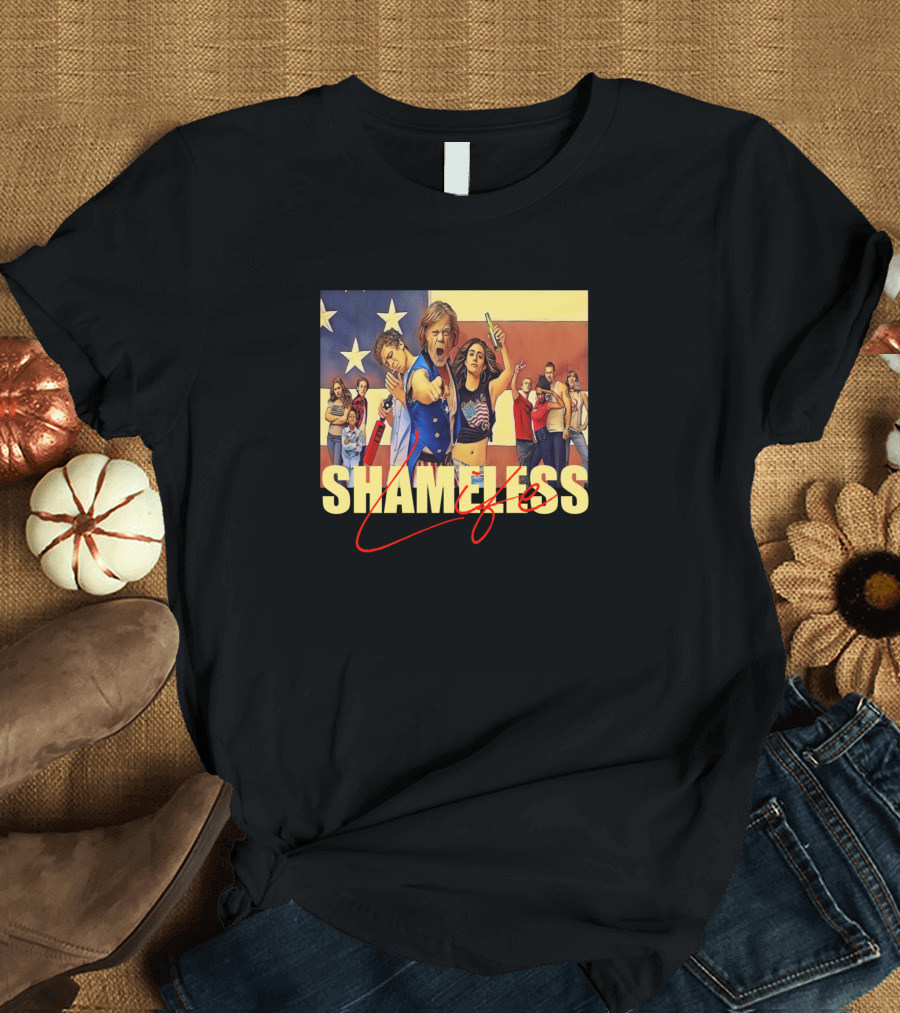 Shameless Life American Flag Group Scene T-Shirt