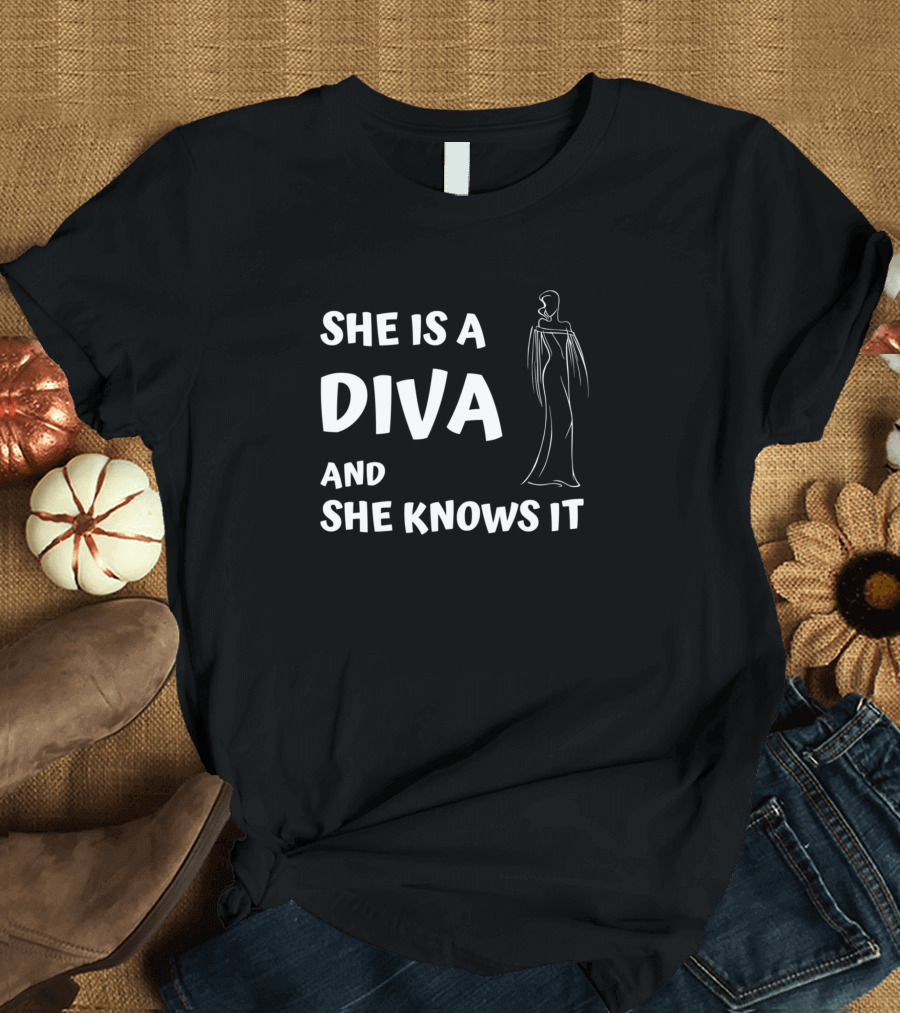 SHE IS A DIVA AND SHE KNOWS IT Stylish T-Shirt