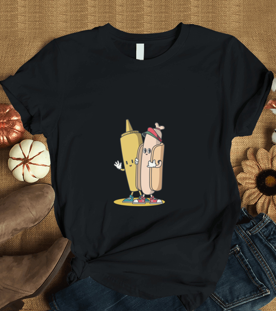 TOGETHER FOREVER Mustard and Hot Dog Friends T-Shirt