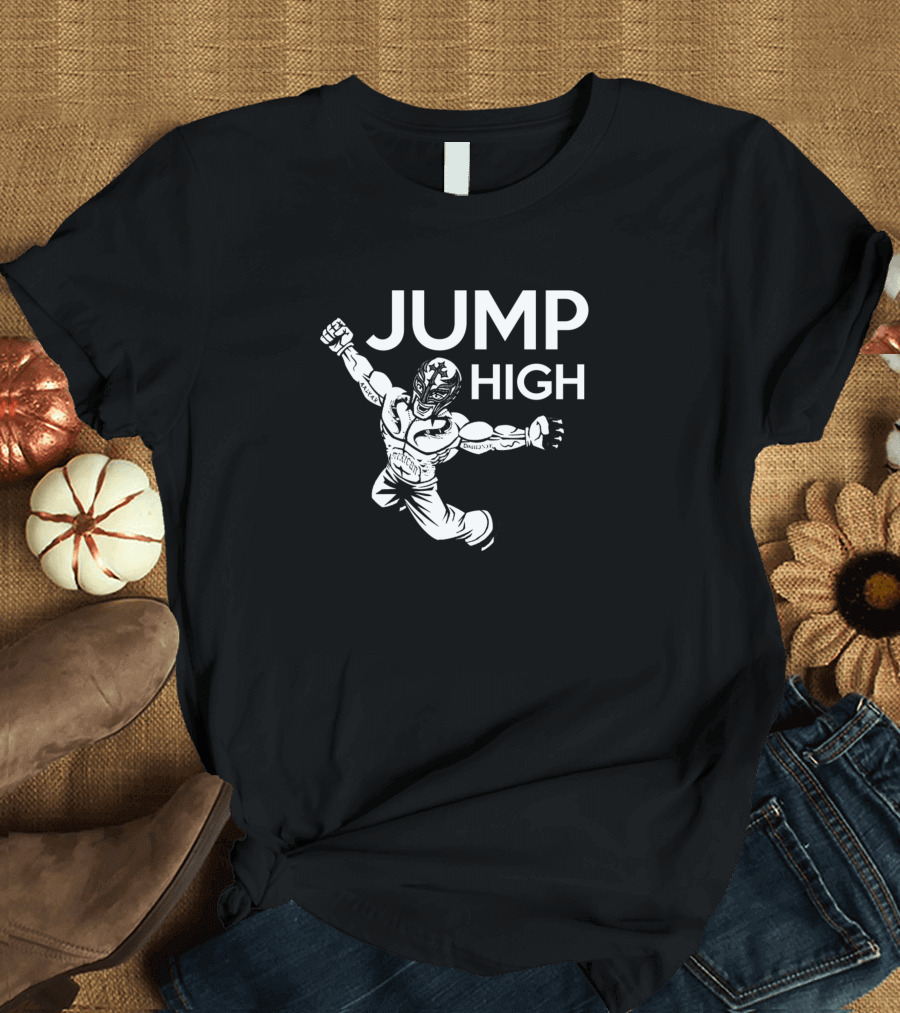 Jump High Wrestling Masked Hero Leap T-Shirt