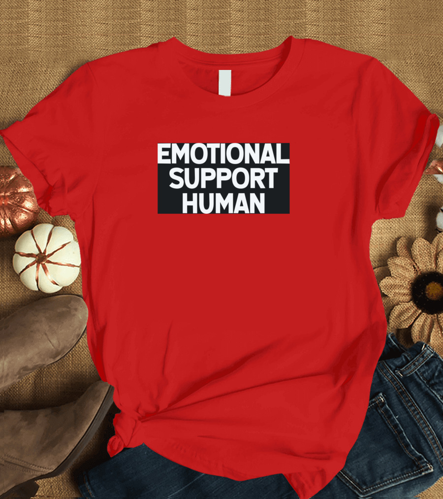 Emotional Support Human Black T-Shirt