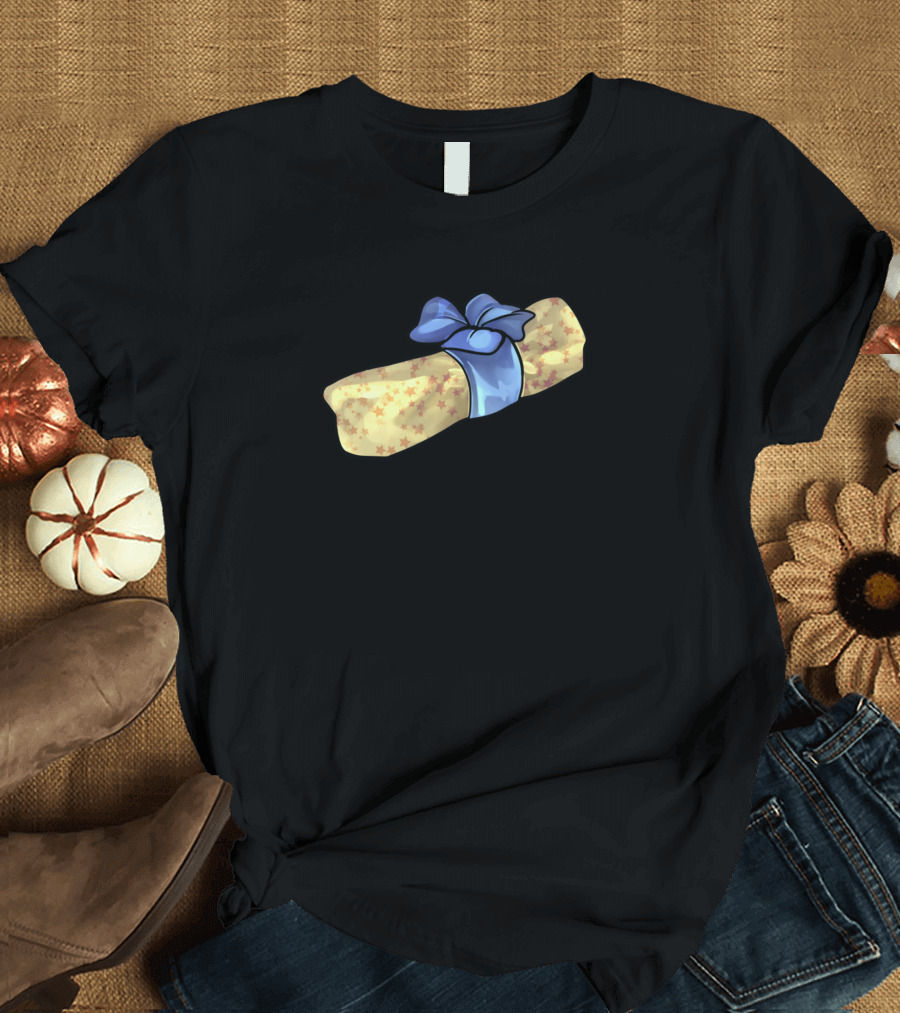 Grift Gift Roll with Blue Ribbon and Stars T-Shirt