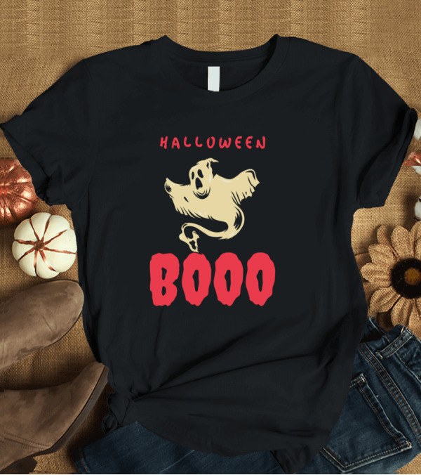 T-Shirt: Halloween Boo Ghost Booo T-Shirt Halloween Boo Ghost Booo T-Shirt