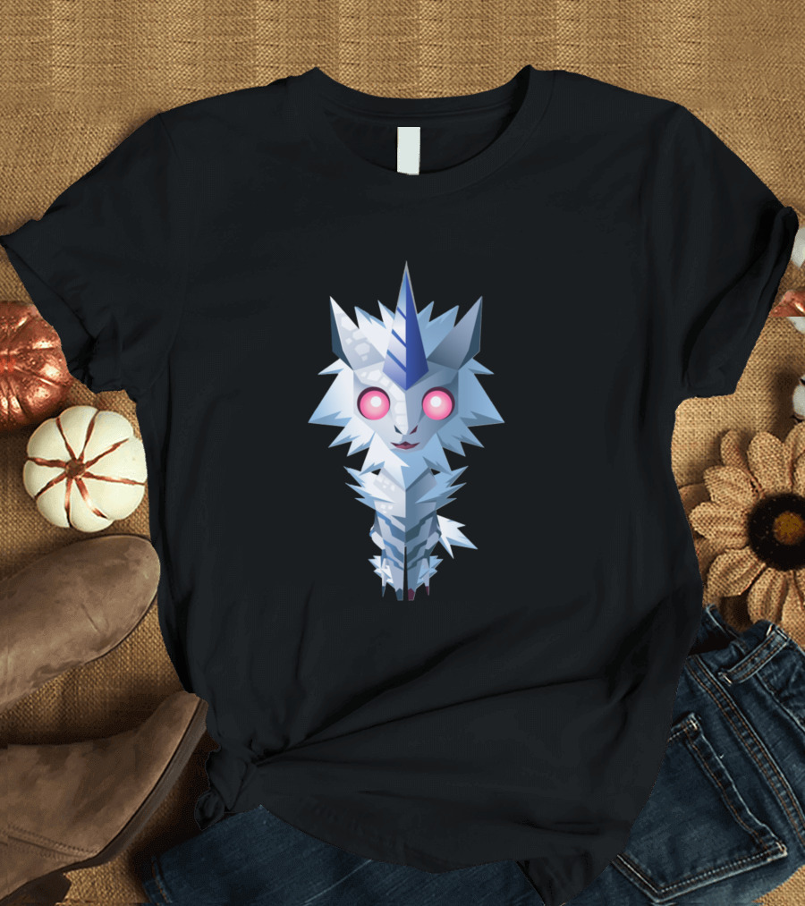 Kirin Mythical Creature Blue and White Horned T-Shirt