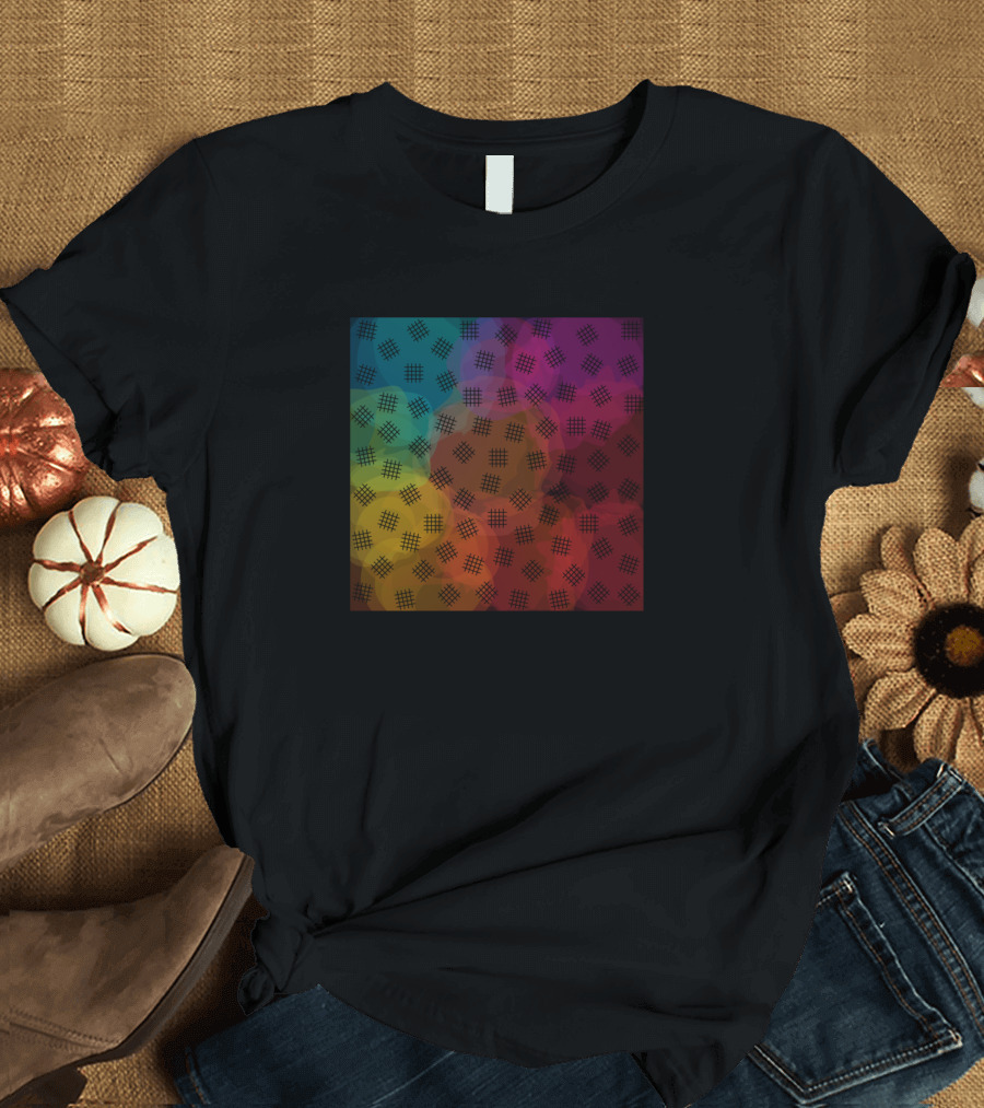Checkered Color Splash Multicolor T-Shirt