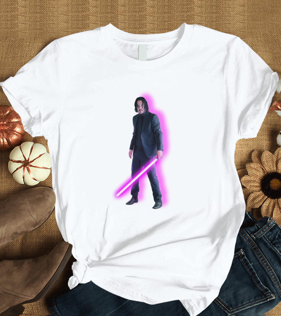 John Wick Neon Lightsaber Glow T-Shirt