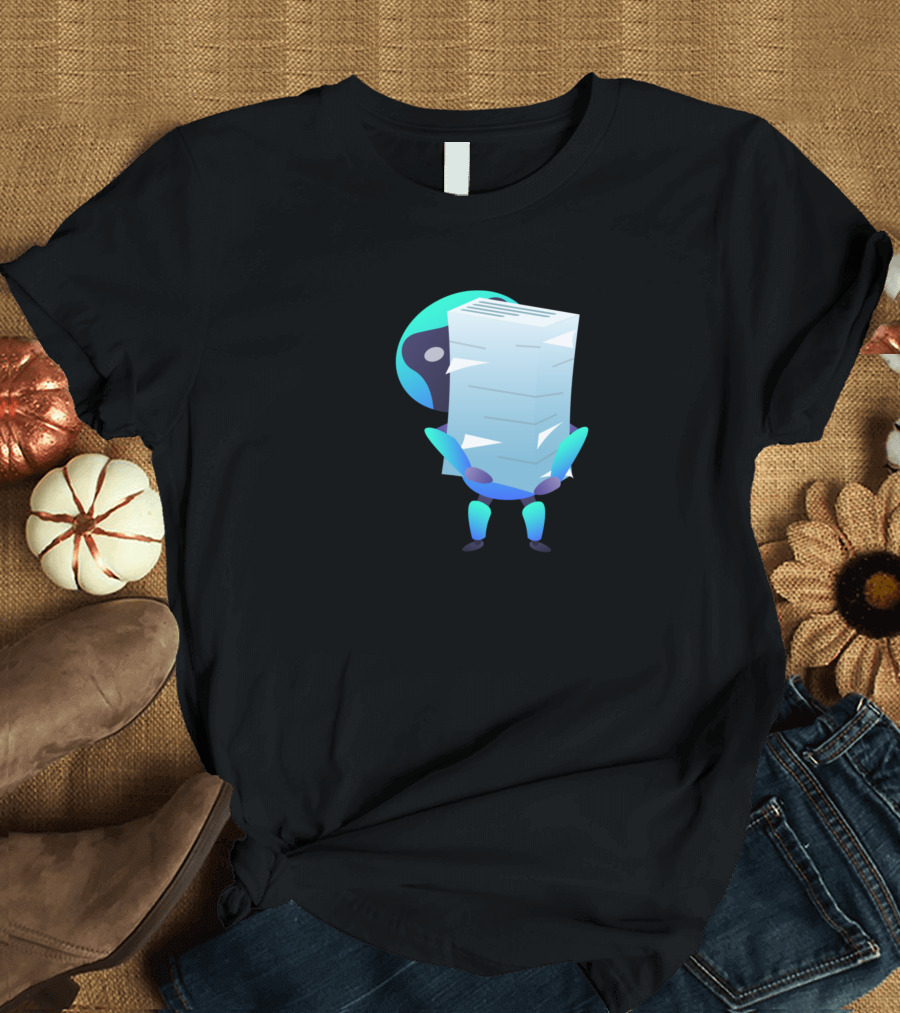 Robot Paperwork Stack Office Task T-Shirt