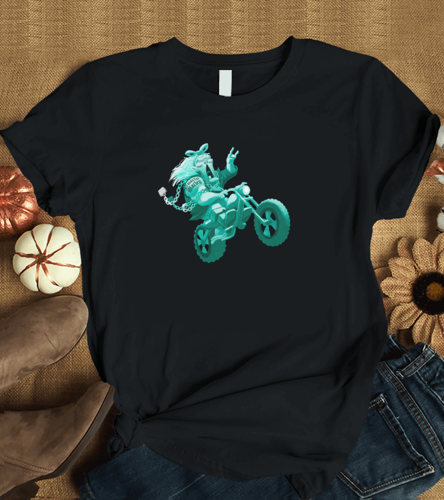 Gnarley Marley BMX Stunt Rider on Motorbike with Chains and Bandana T-Shirt