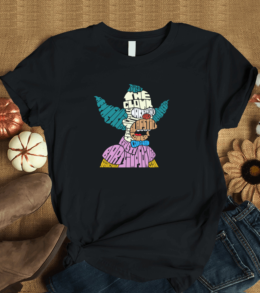 Krusty the Clown Mark Lapstick Comedy Simpsons Calligram T-Shirt