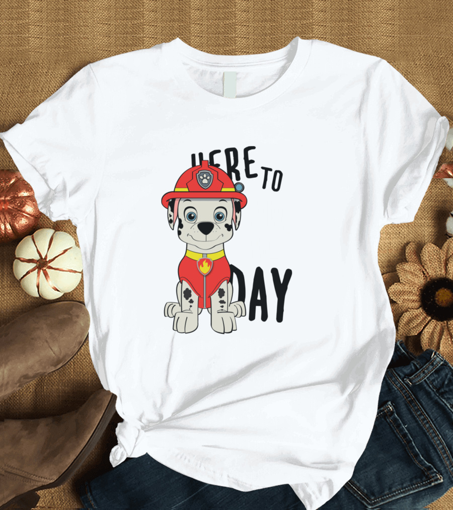 Paw Patrol Here to Save the Day Firefighter Pup T-Shirt