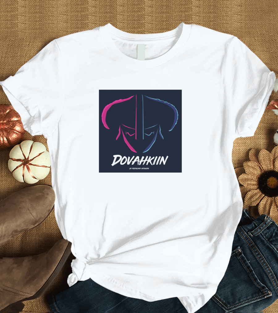 Dovahkiin Skyrim Helmet by Respawn Inferno T-Shirt