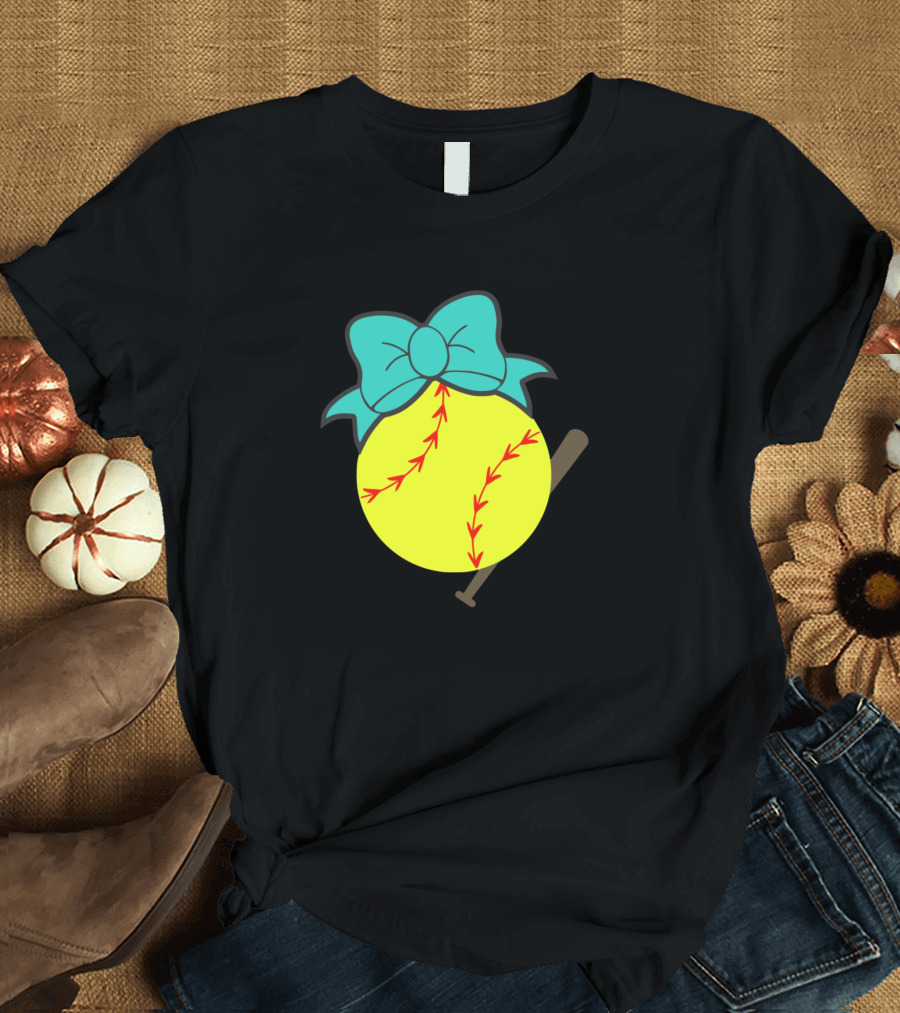 Softball Bow Bat T-Shirt