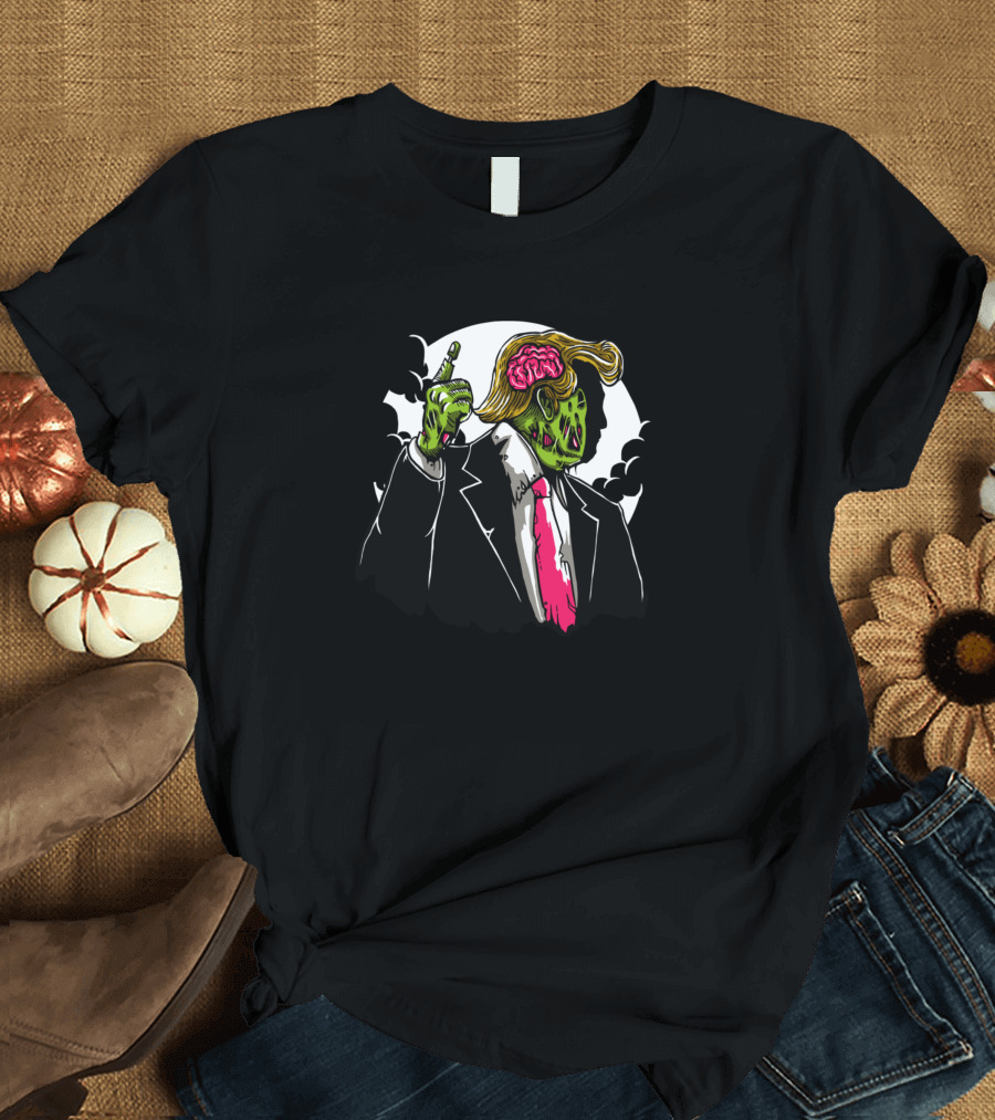 Zombie Make Zombie Great Again Undead Political Icon with Hair and Brains T-Shirt