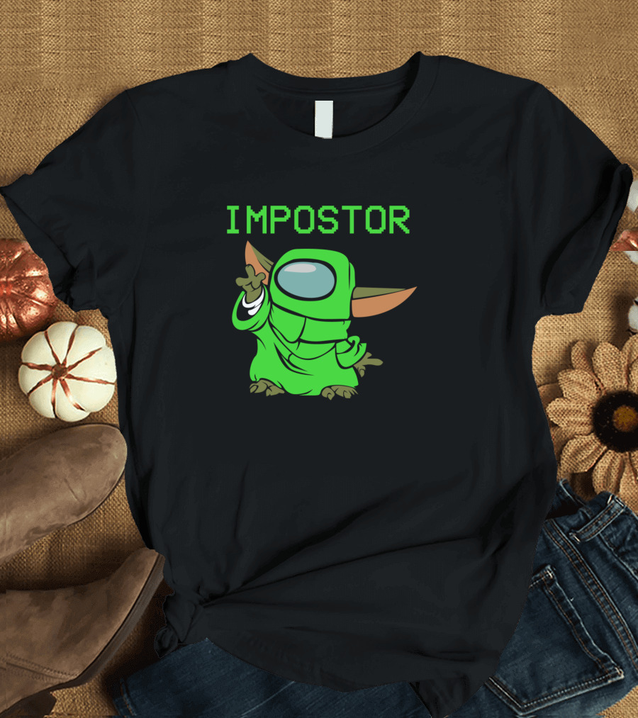 Among Us Impostor Green Character with Ears and Spacesuit T-Shirt