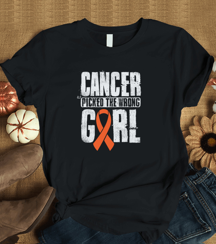 Cancer Picked The Wrong Girl Multiple Sclerosis Orange T-Shirt