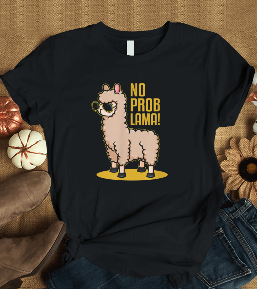 No Prob Llama Auntie Funny Matching Family Tribe T-Shirt