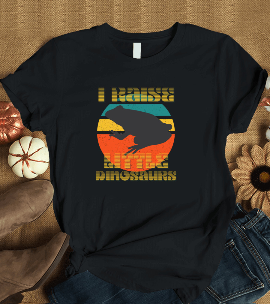 I Raise Little Dinosaurs Retro Frog T-Shirt