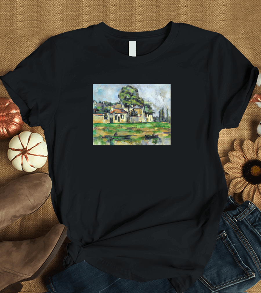 Paul C Zanne Scenic View Along the Marne Riverbank T-Shirt
