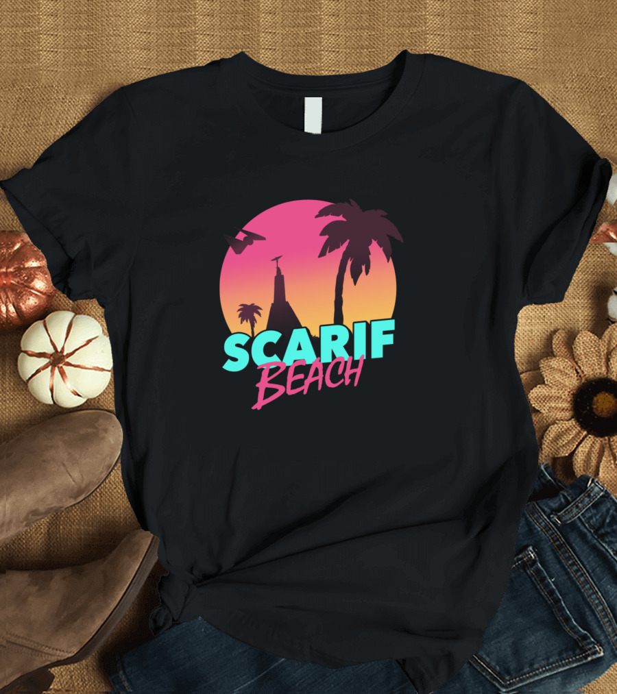 Scarif Beach Palm Trees Sunset T-Shirt