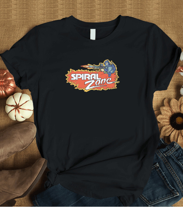 T-Shirt: Spiral Zone Retro Sci-Fi Warrior Blaster Action T-Shirt Spiral Zone Retro Sci-Fi Warrior Blaster Action T-Shirt
