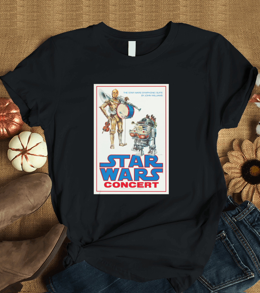 Star Wars Concert The Star Wars Symphonic Suite by John Williams C3PO R2D2 T-Shirt