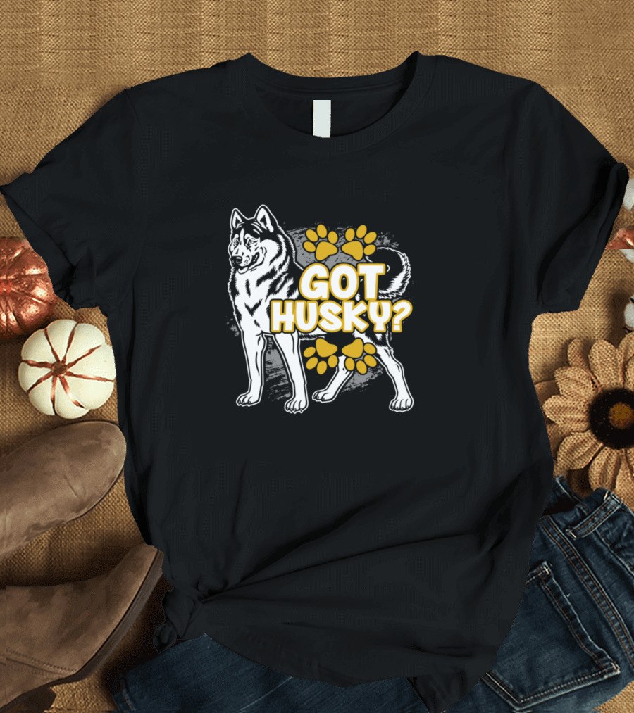 Got Husky Paw Print Dog T-Shirt