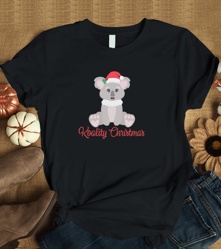 Koality Christmas Kola Koality Santa Hat Koala T-Shirt
