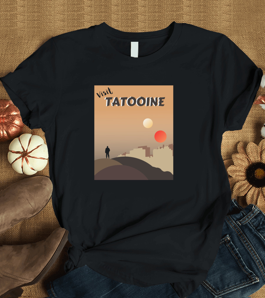 Visit Tatooine Desert Landscape with Twin Suns T-Shirt