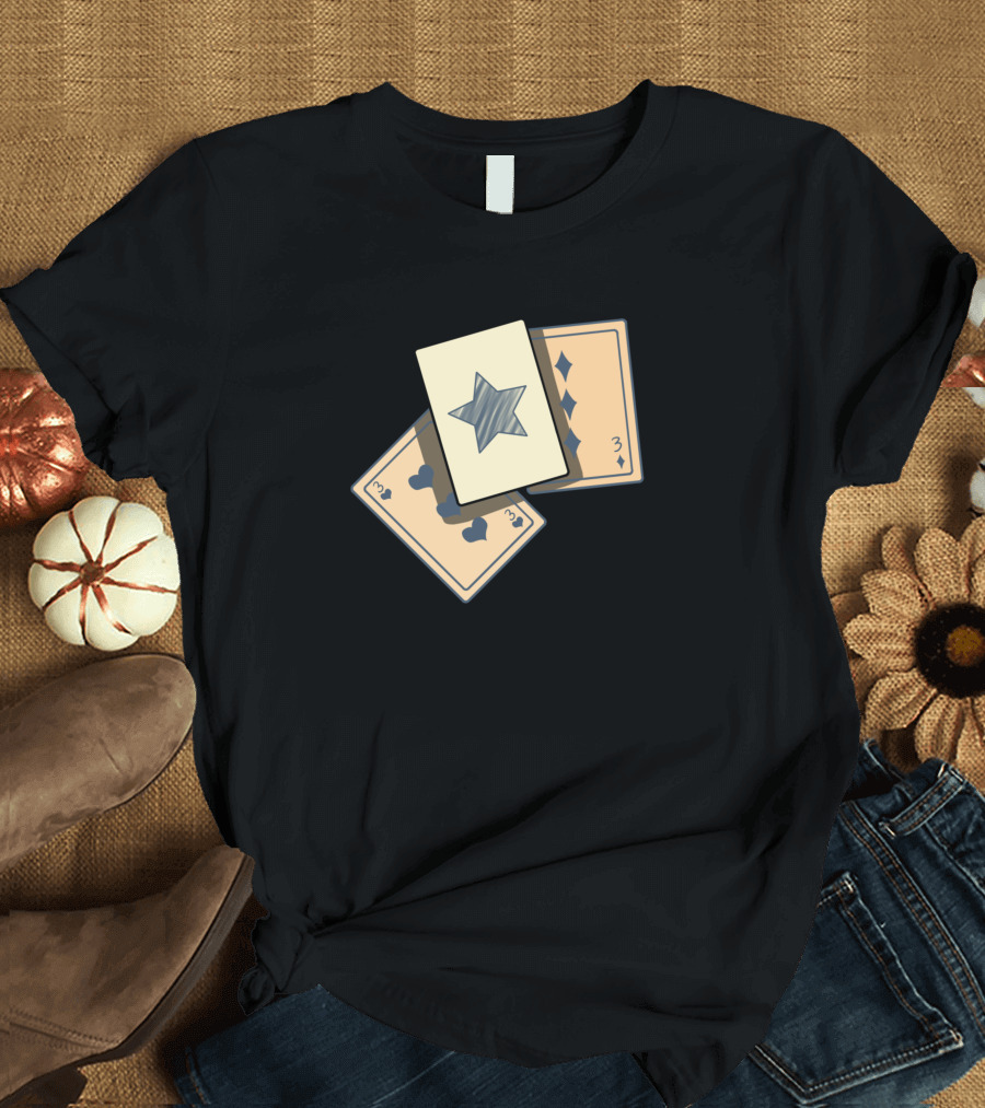 3 Cards Star Heart Diamond Playing Trio T-Shirt