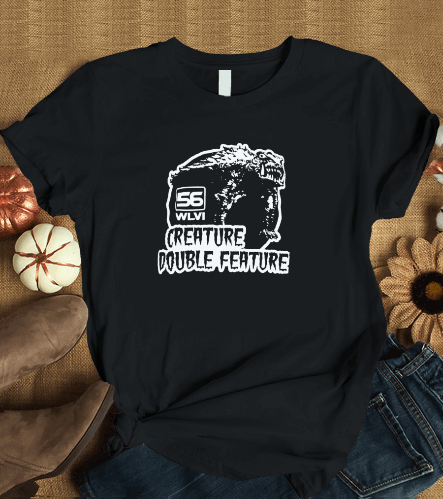 56 WLVI Creature Double Feature Syndicated Horror Show Movies Fans T-Shirt