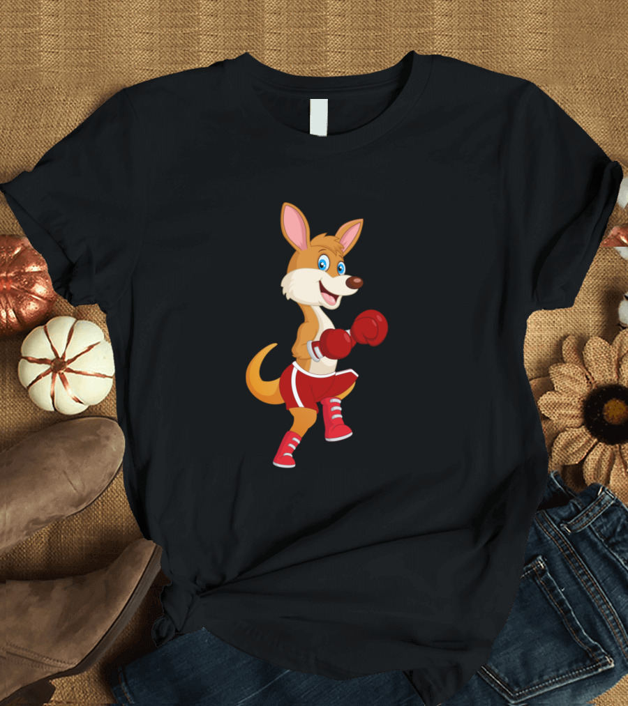 Boxing Kangaroos Red Cherry Gloves and Shorts T-Shirt