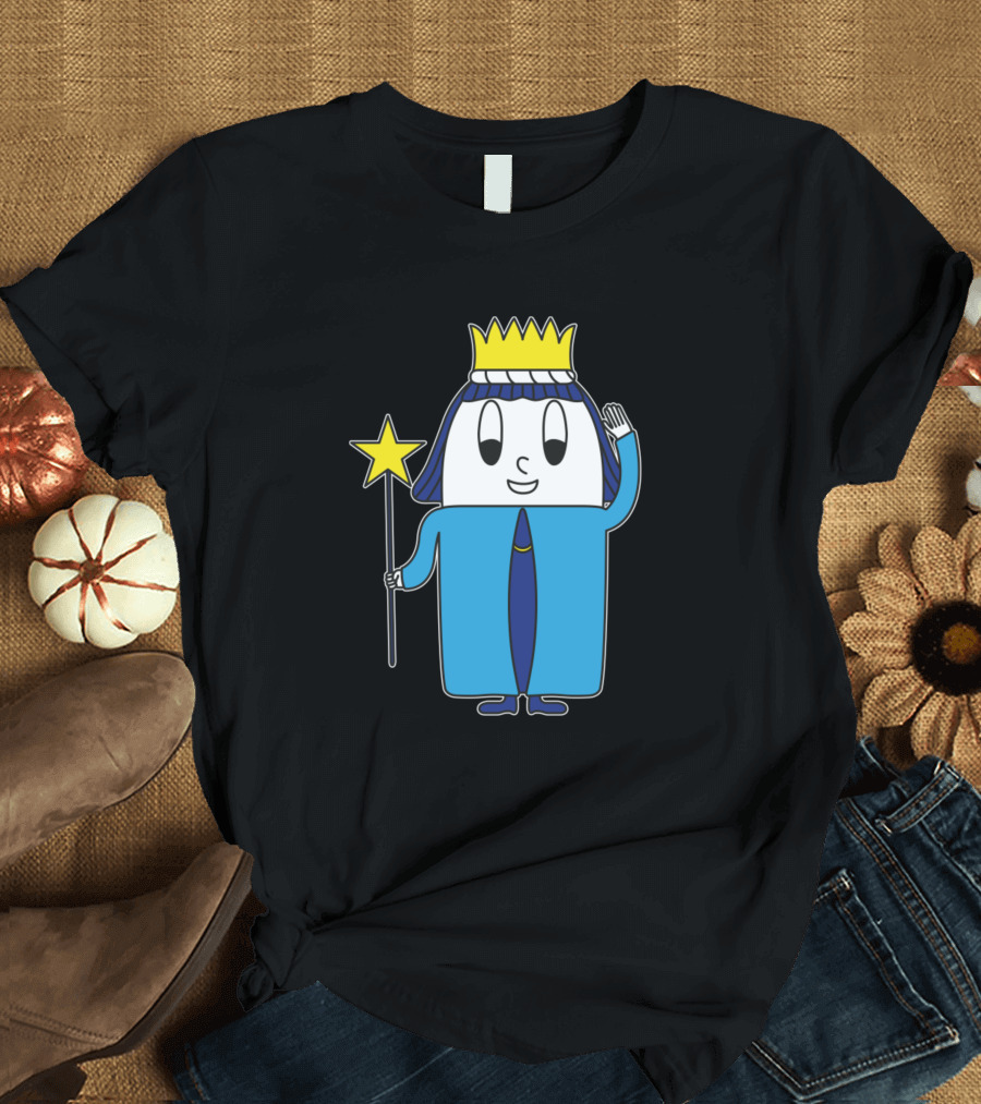 Carol Singer Carrier Egg Waving Star King Character T-Shirt
