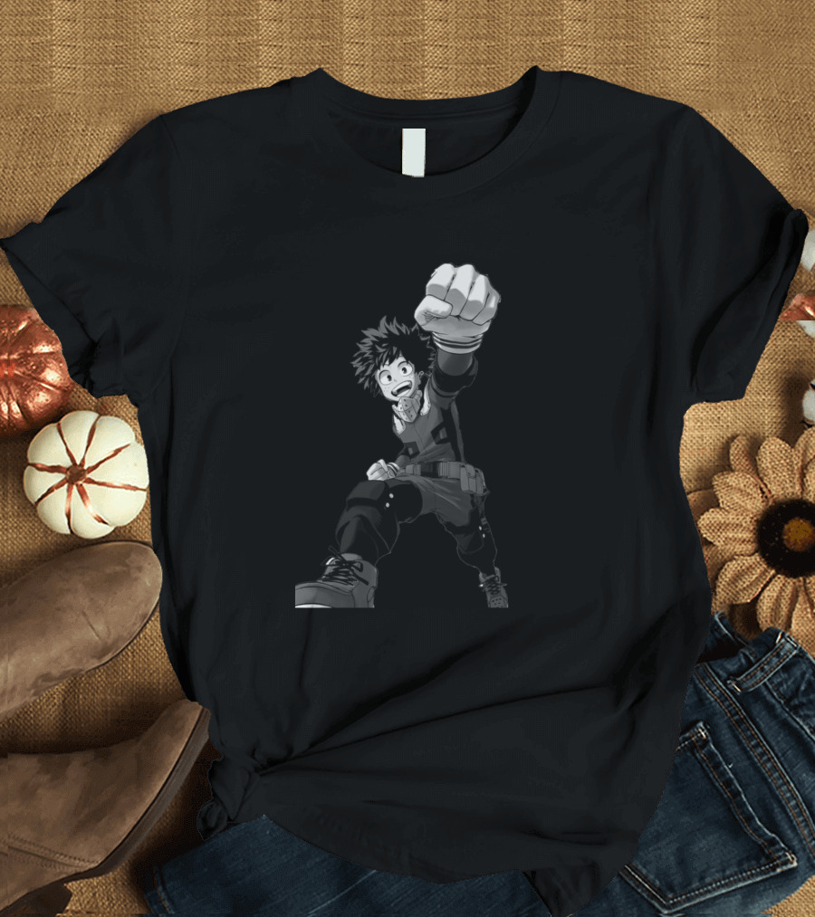 Deku Izuku Midoriya My Hero Academia Manga Style Action Pose T-Shirt