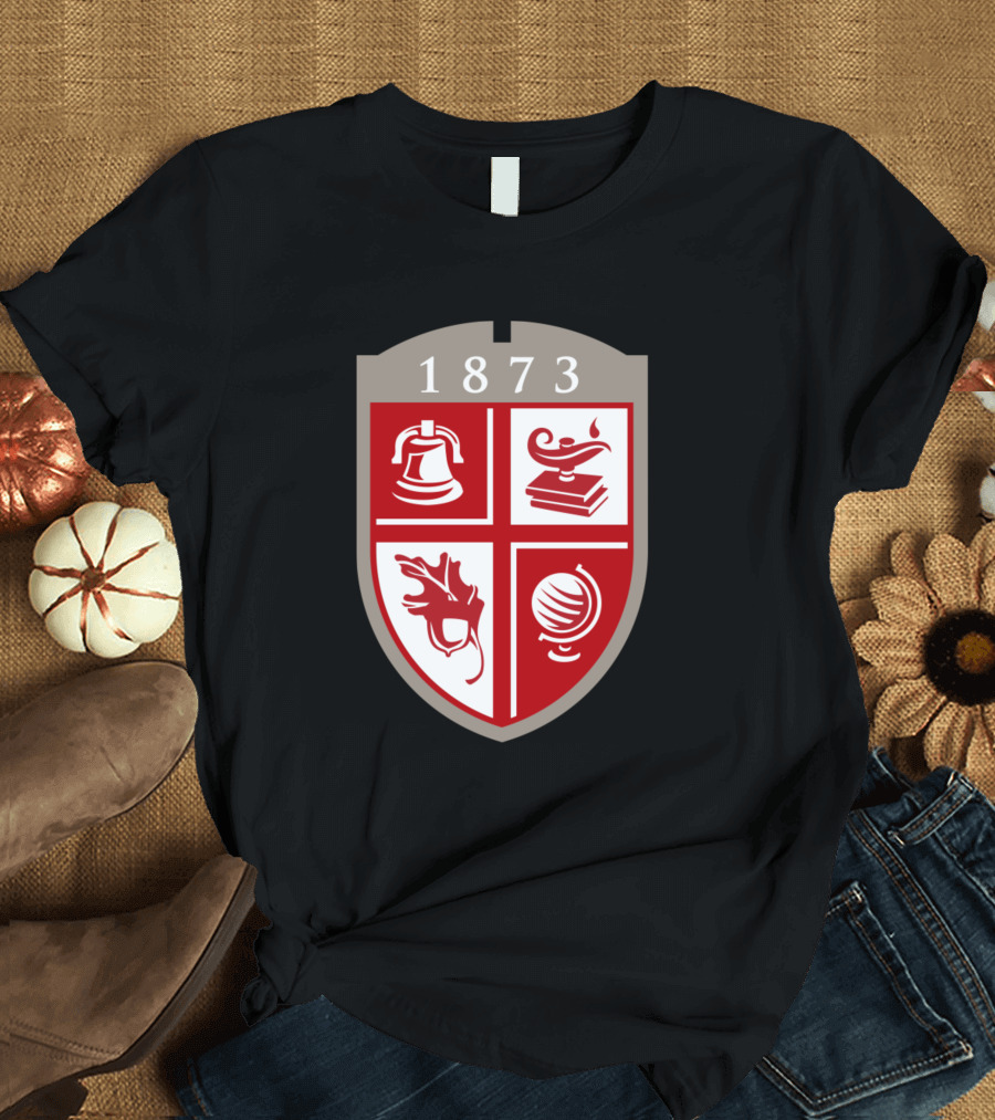 Drury University 1873 Red Shield Emblem Bell Lamp Oak Globe T-Shirt
