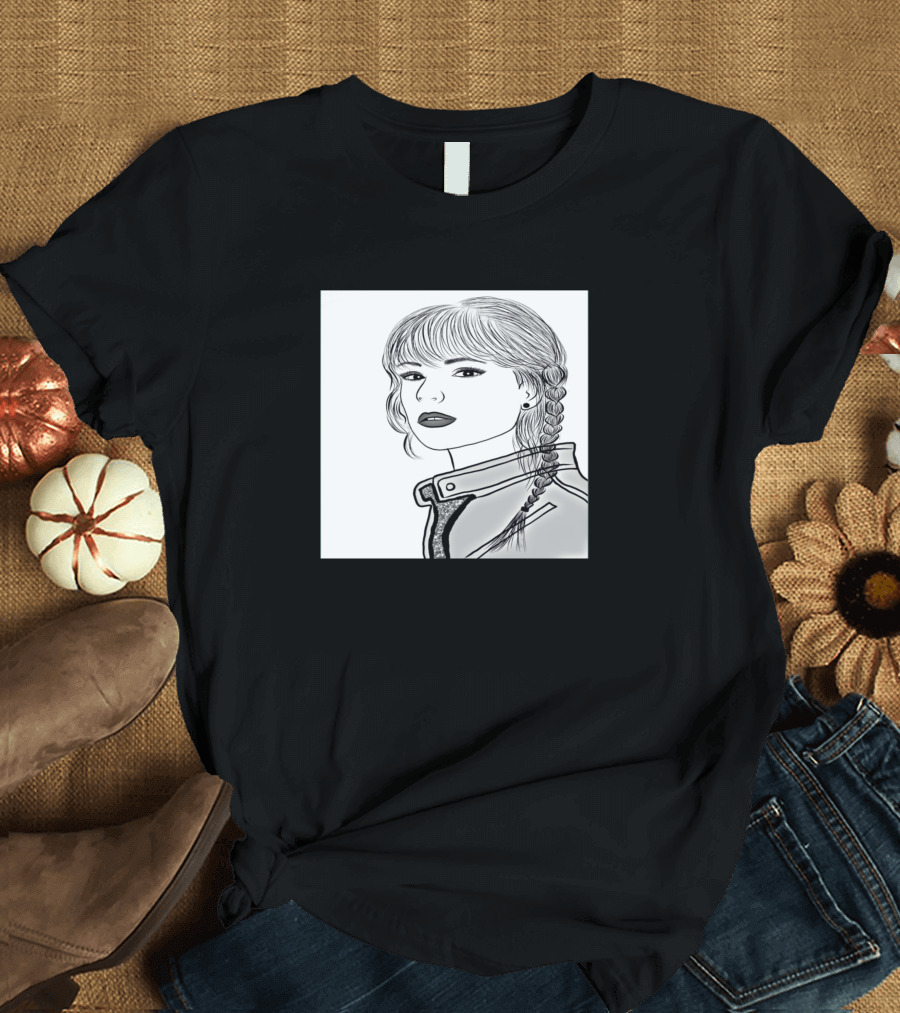Le Dessin Est Un Art De Fantaisie Portrait Sketch Braided Hair Jacket T-Shirt