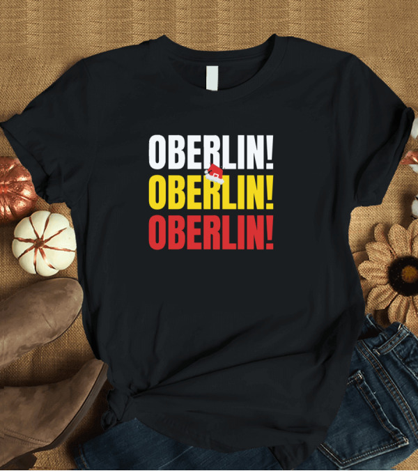 T-Shirt: Oberlin Oberlin Oberlin Santa Hat Holiday T-Shirt Oberlin Oberlin Oberlin Santa Hat Holiday T-Shirt
