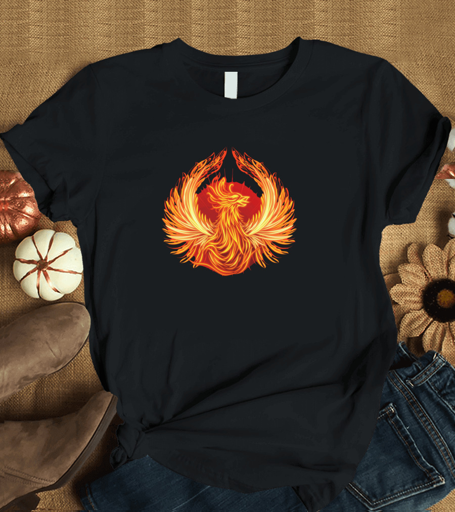 Phoenix Bird Fiery Wings Rising T-Shirt