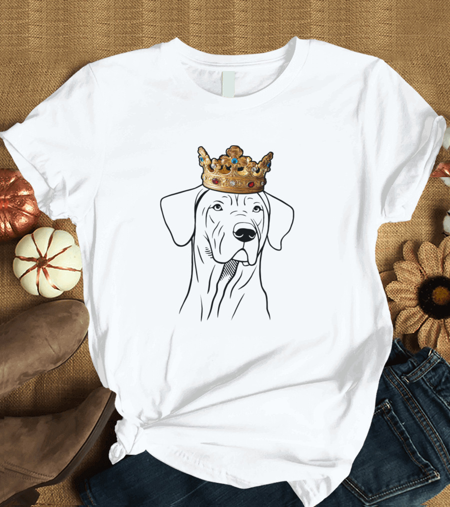 Rhodesian Ridgeback Dog Wearing Royal Crown T-Shirt