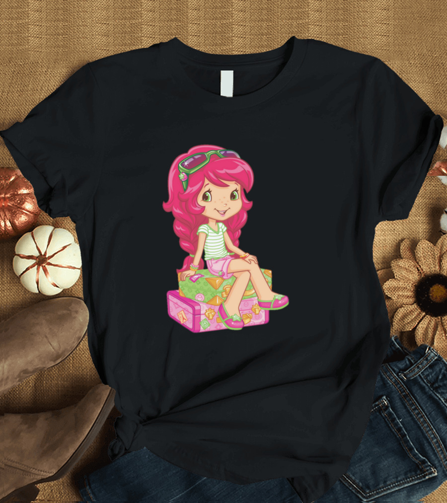 Strawberry Shortcake Vacation Adventure with Luggage and Sunglasses T-Shirt
