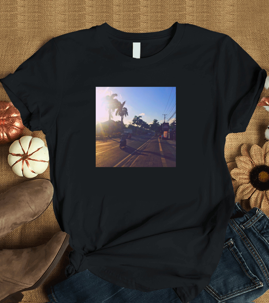 Bali Sunset Vibes Tropical Road Palm T-Shirt