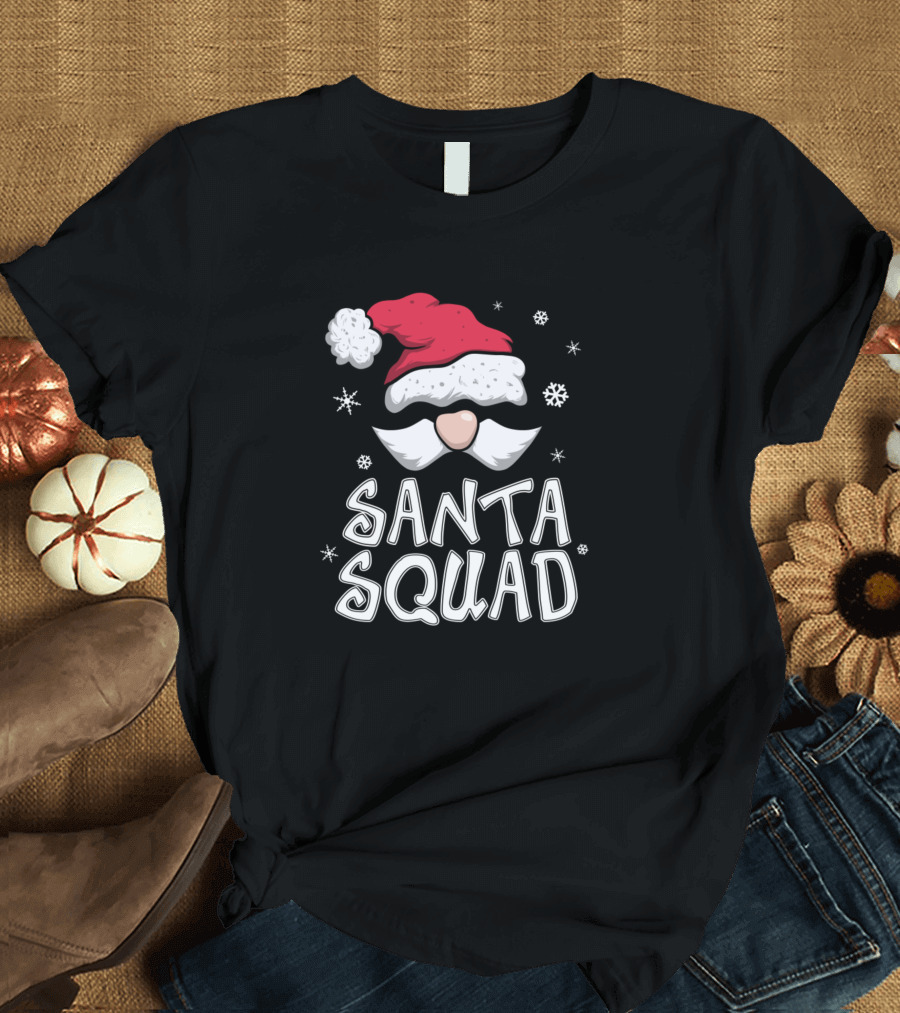Santa Squad Christmas Snowflakes Family T-Shirt